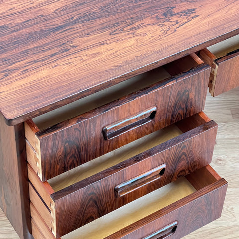 Danish rosewood desk with 7 drawers & a folding door at the back