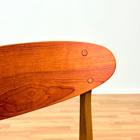 Swedish set of 4 dining chairs in teak and beech by IKEA, "Boel"