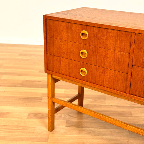 Chest of drawers in teak & beech, 1950s-60s, Sweden