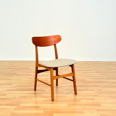 Danish set of 6 dining chairs in teak & oak