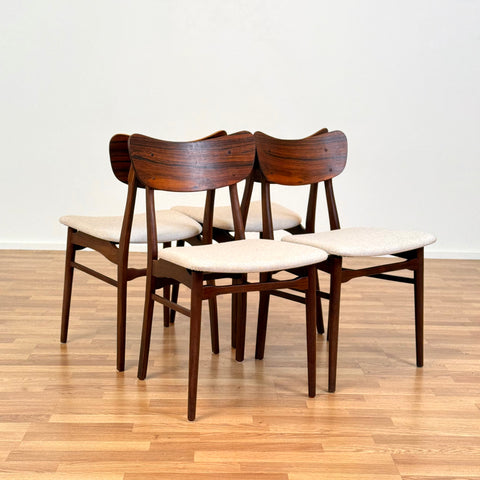 Set of 4 in rosewood and teak, 1950s-60s, Denmark - Beyo Vintage