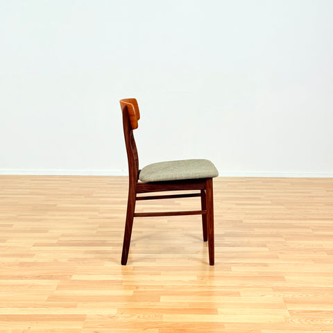 Reserved Danish dining chairs in teak & walnut