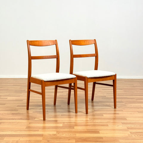 Set of 2 dining chairs in beech, 1950s-60s, Sweden