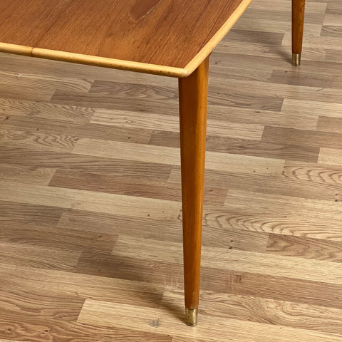 Sofa table in teak & beech