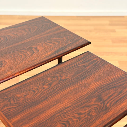 Set of 3 nest of tables in Santos rosewood, 1950s-60s Denmark