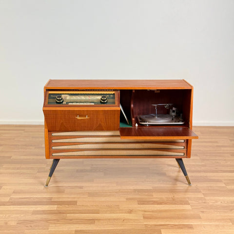 Stereo cabinet in teak, 1960s.