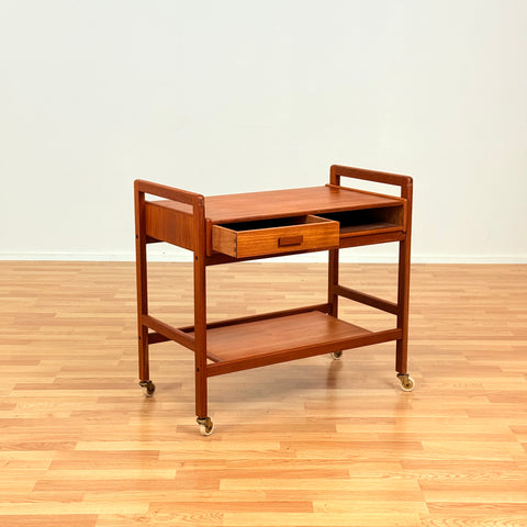 Swedish serving trolley in teak