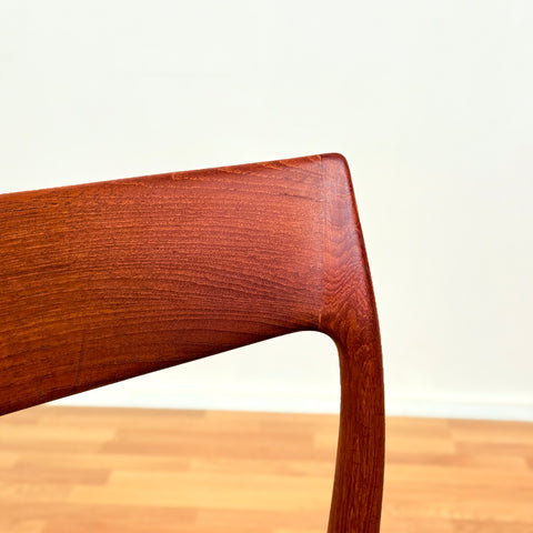 Danish dining chairs in solid teak by Niels Otto Møller, model 77