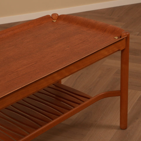 Swedish coffee table in teak & beech by David Rosén for Nordiska Kompaniet