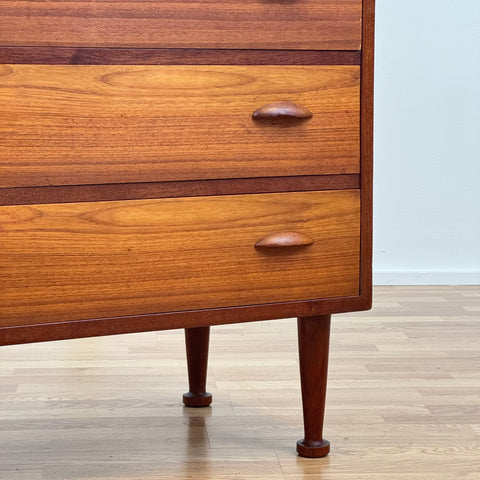 Chest of drawers, with door, in teak