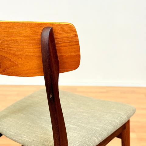 Reserved Danish dining chairs in teak & walnut