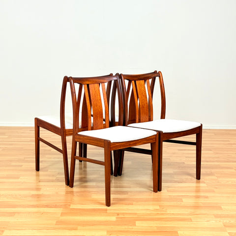 Danish set of 4 dining chairs in walnut & teak