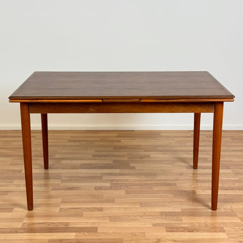 Dining table with 2 ext, Denmark, stained teak