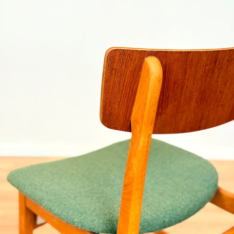 Danish set of 6 dining chairs in teak and beech