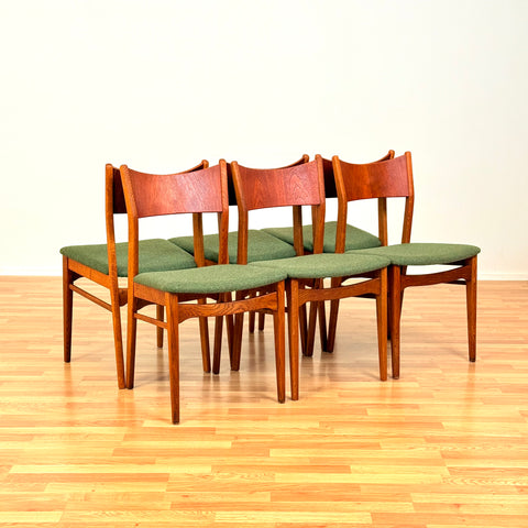 Swedish set of 6 dining chairs "Ole" in teak & oak by IKEA