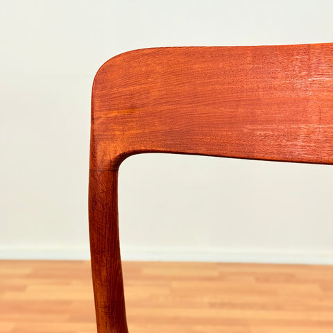 Danish set of 4 dining chairs in solid teak, 'model 75' by Niels O. Moller