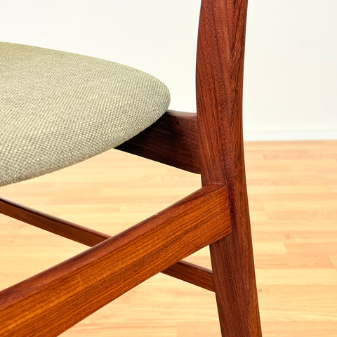Reserved Danish dining chairs in teak & walnut