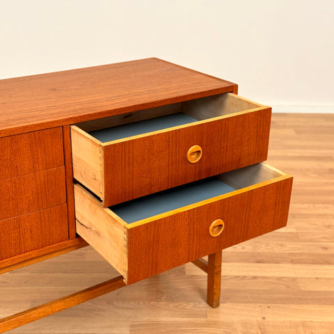 Chest of drawers in teak & beech, 1950s-60s, Sweden