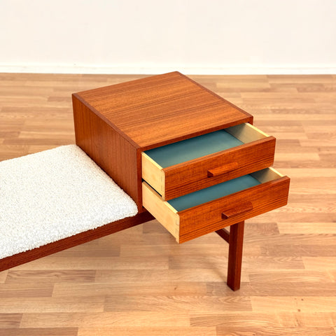 Hall bench in teak, 1950s-60s, Sweden