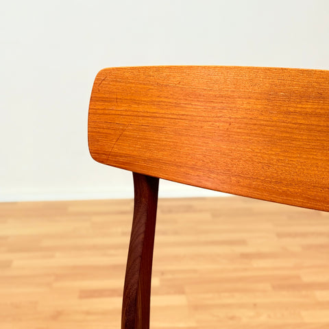 Reserved Danish dining chairs in teak & walnut