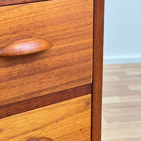 Chest of drawers, with door, in teak