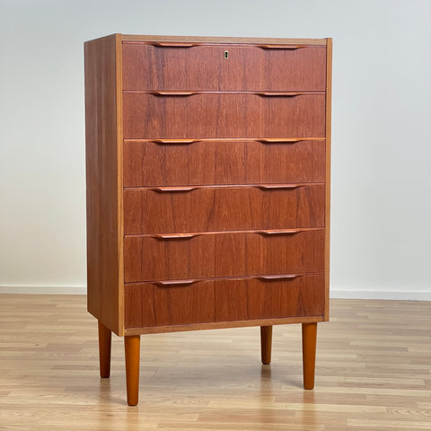 Chest of drawers, teak, Denmark 1950s-60s.