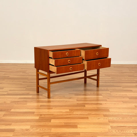 Chest of drawers in teak & beech, 1950s-60s, Sweden
