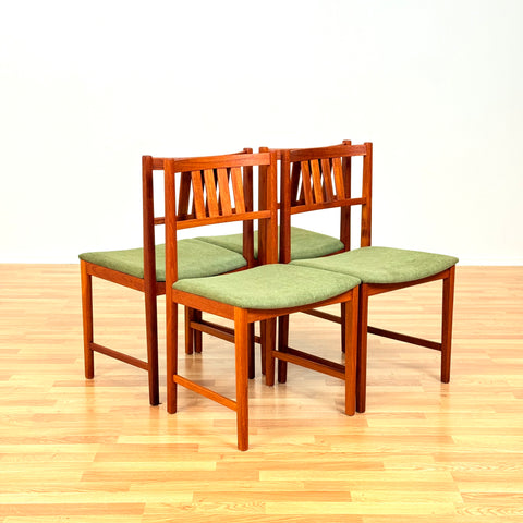 Swedish set of 4 dining chairs in teak