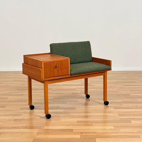 Hall bench in teak, 1950s-60s, Sweden
