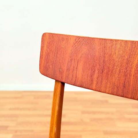 Danish set of 6 dining chairs in teak and beech
