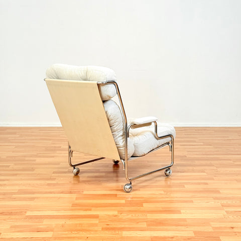 70´s chrome armchairs with wheels