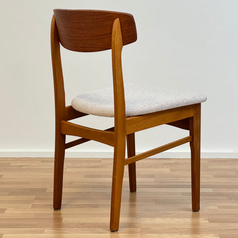 Set of 4 dining chairs, teak & beech