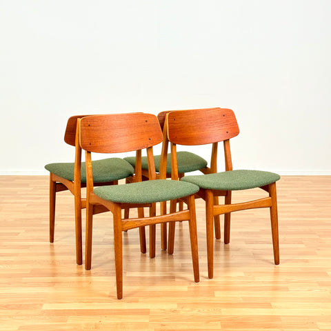 Danish dining chairs in teak & oak by Farstrup