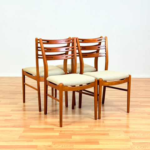 Danish dining chairs in teak & beech by Farstrup, model 219