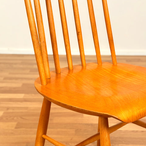 Set of 2 dining chairs model in oak & beech, 1950s-60s, Sweden