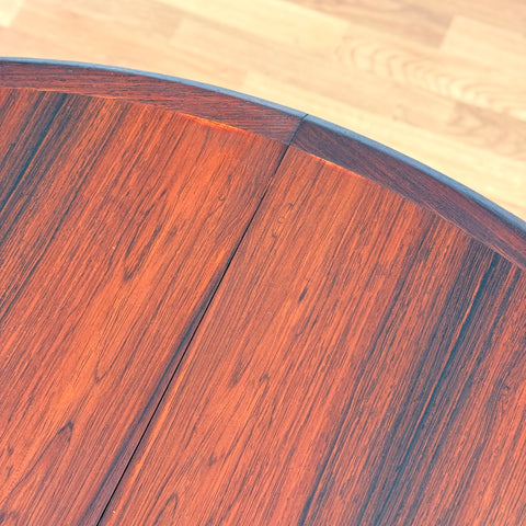 Danish round dining table in Santos rosewood by CJ Rosengarden