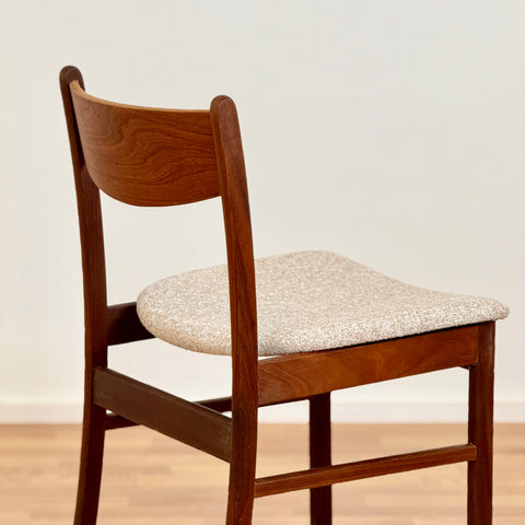 Single dining chair in walnut and teak