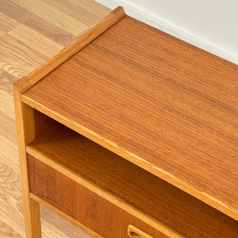 Hall table/bedside table in oak and teak