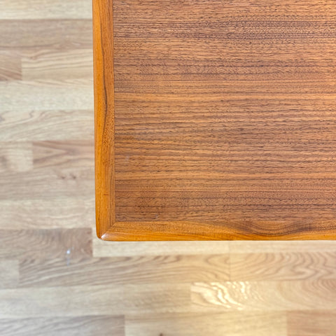 Dining table with 2 ext, Denmark, stained teak