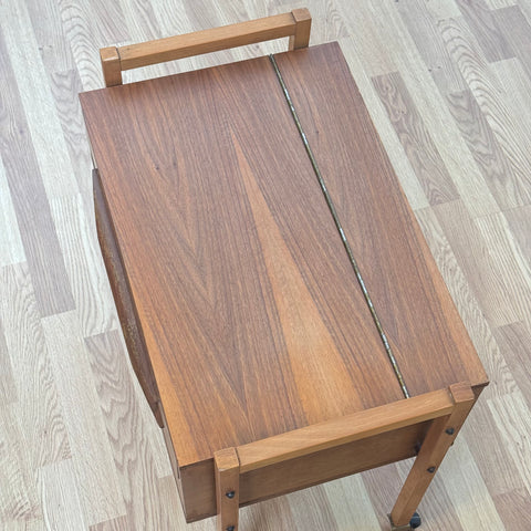 Mid-century Danish teak sewing trolley