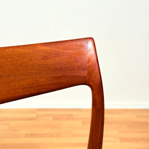 Danish dining chairs in solid teak by Niels Otto Møller, model 77