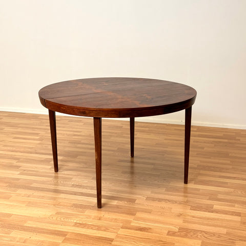 Round dining table in Santos rosewood with 1 ext., 1950s-60s, Denmark