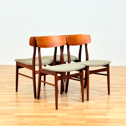Reserved Danish dining chairs in teak & walnut