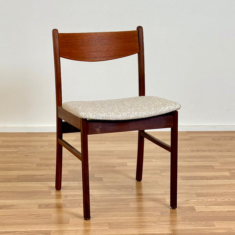 Single dining chair in walnut and teak