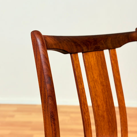 Danish set of 4 dining chairs in walnut & teak