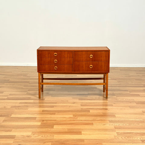 Chest of drawers in teak & beech, 1950s-60s, Sweden