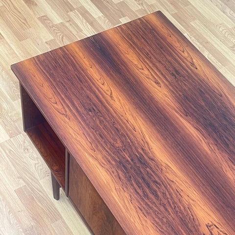 Danish rosewood desk with 7 drawers & a folding door at the back