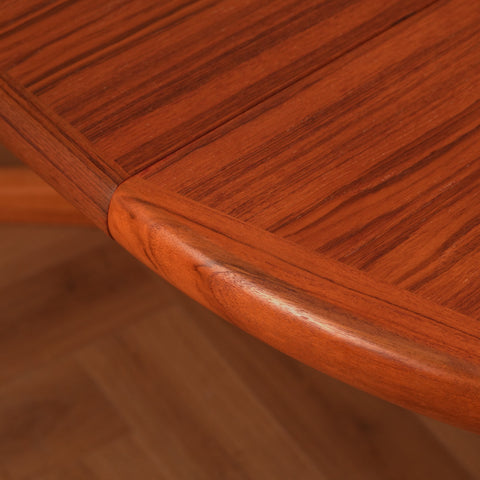 Danish round dining table in teak by Johs Kristoffersen & Son