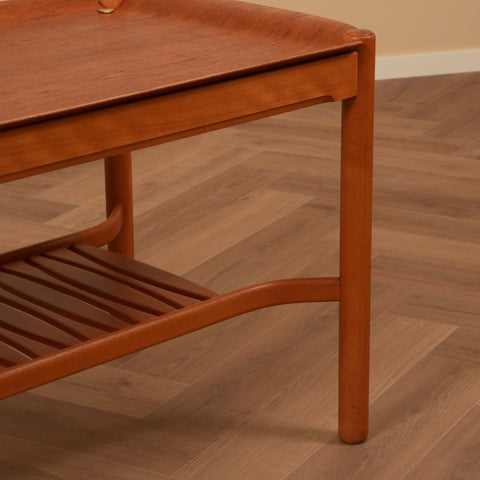 Swedish coffee table in teak & beech by David Rosén for Nordiska Kompaniet
