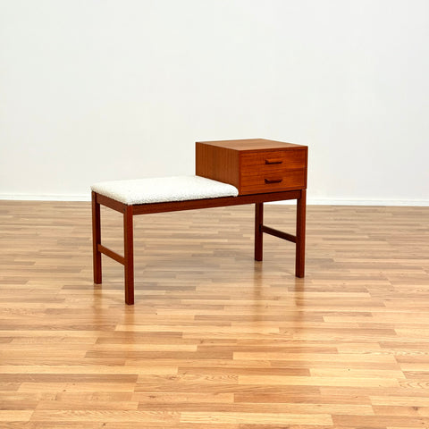 Hall bench in teak, 1950s-60s, Sweden